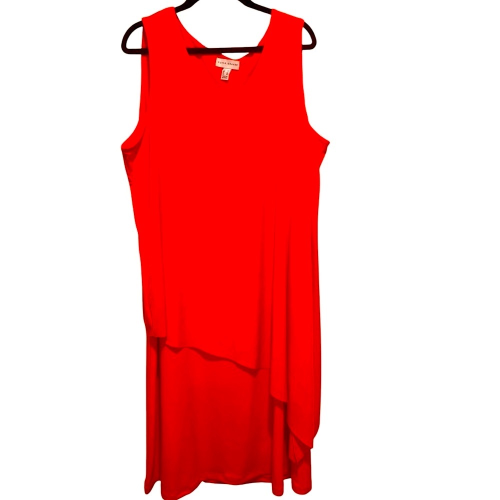 MSK Orange Asymmetrical High-Low Sheath Dress